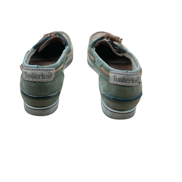 TIMBERLAND Brown AND Green SUEDE TOP-SIDER DECK BOAT SHOES WOMENS Size 8 M FLATS - Picture 9 of 12